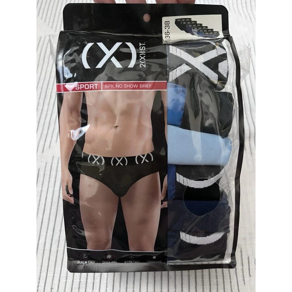 New Men’s 6 Pack No Show Briefs Size Large